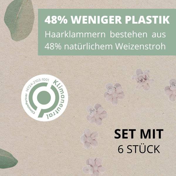 Parsa Beauty PARSA Beauty Nature Kids Haarklammer Blütenform Mit Weizenstroh, 6 Stk