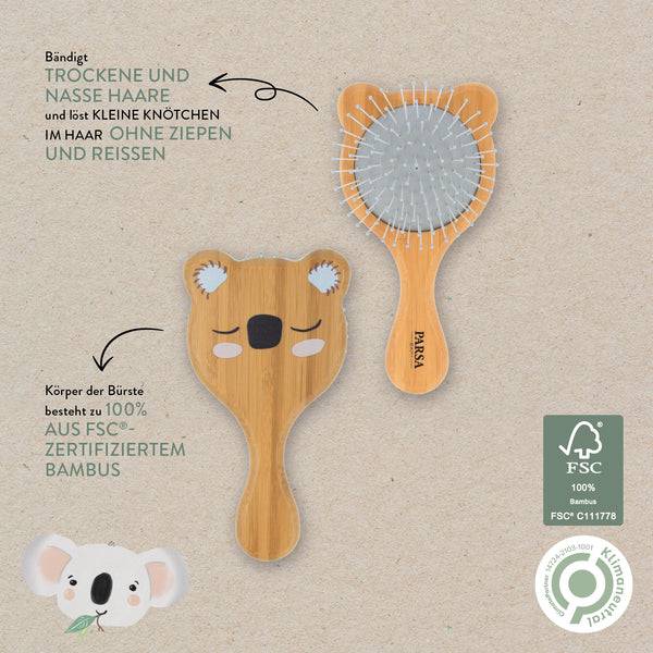 Parsa Beauty PARSA Beauty Nature Kids Wet&Dry Bürste Koalaprint Aus FSC®-zertifiziertem Bambus