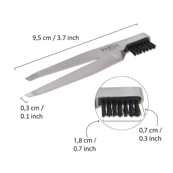 Parsa Beauty PARSA Beauty Pinzette Mit Augenbrauenbürstchen, 2in1