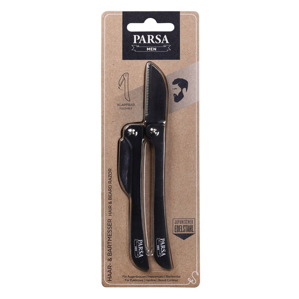 Parsa Beauty PARSA Men Haar- Und Bartmesser, 2er Set Klappbar Japanischer Edelstahl