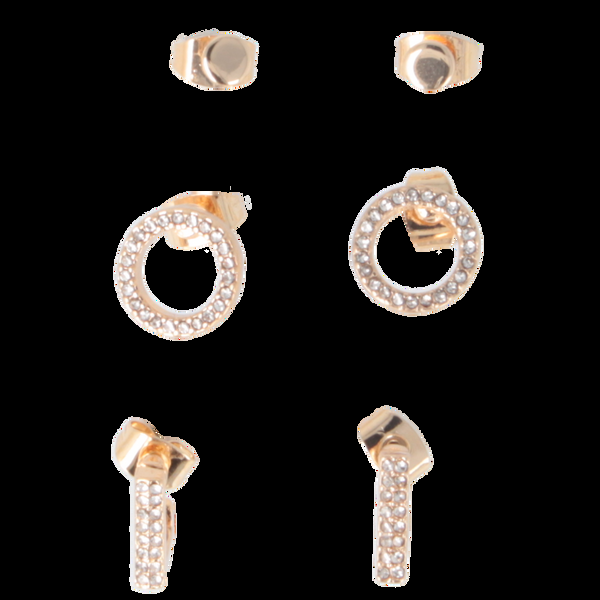 Parsa Beauty That's Me By PARSA Beauty Ohrstecker-Set In Gold Mit Rechteckigen Huggies, Plättchen Und Kreisen