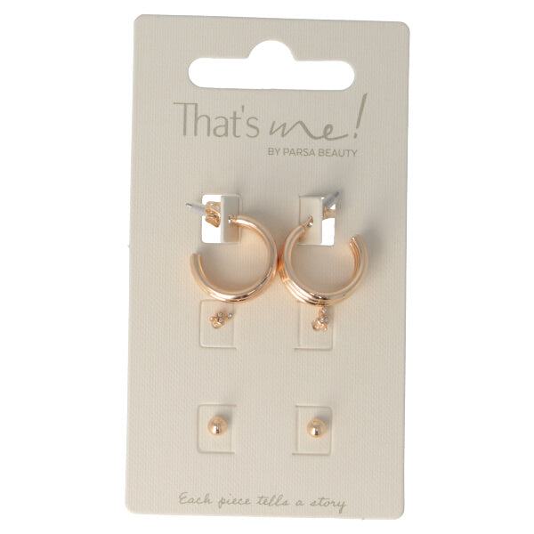 Parsa Beauty That's Me By PARSA Beauty Ohrstecker-Set In Gold Mit Creolen-, Blüten- Und Kugelsteckern