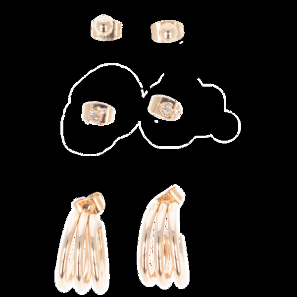 Parsa Beauty That's Me By PARSA Beauty Ohrstecker-Set In Gold Mit Creolen-, Blüten- Und Kugelsteckern