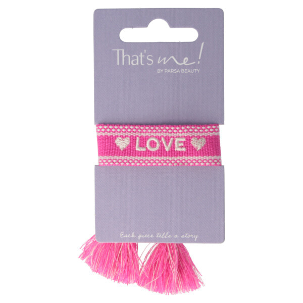Parsa Beauty That's Me By PARSA Beauty Stoffarmband In Pink Mit Love Schriftzug