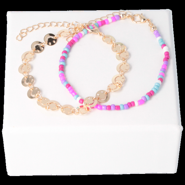 Parsa Beauty That's Me By PARSA Fußketten-Set Mit Smileys Und Bunten Perlen