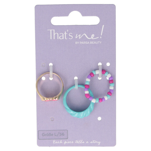 Parsa Beauty That's Me By PARSA Ring-Set Mit Goldenem Statement Ring Und Zwei Farbenfrohen Ringen