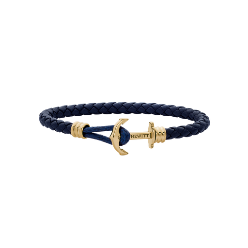 Paul Hewitt Ankerarmband Phrep Lite Gold Leder Marineblau