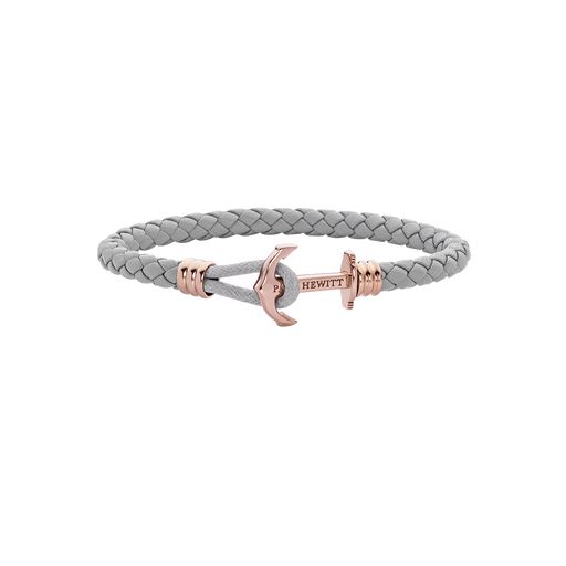 Paul Hewitt Ankerarmband Phrep Lite Roségold Leder Grau