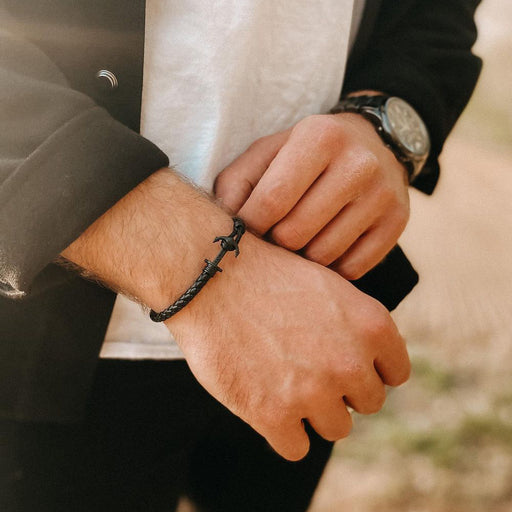 Paul Hewitt Ankerarmband Phrep Lite Schwarz Leder Schwarz