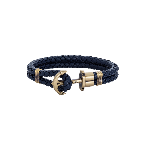 Paul Hewitt Ankerarmband Phrep Messing Leder Marineblau