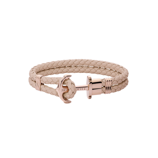 Paul Hewitt Ankerarmband Phrep Roségold Leder Hazelnut