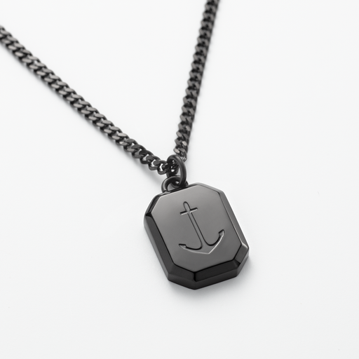 Paul Hewitt Men's Octagonal Halskette Anchor Schwarz