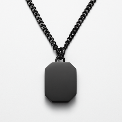 Paul Hewitt Men's Octagonal Halskette Trident Schwarz