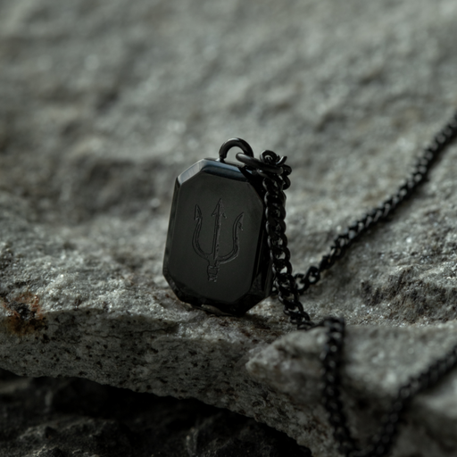 Paul Hewitt Men's Octagonal Halskette Trident Schwarz