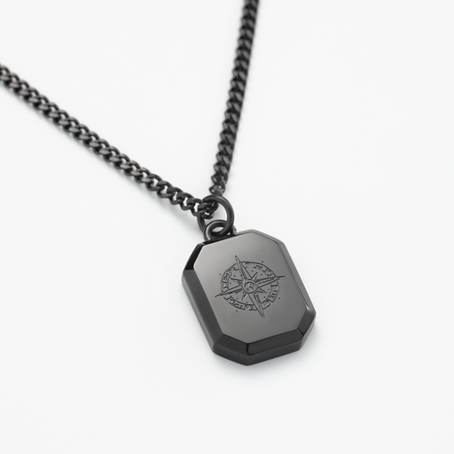 Paul Hewitt Men's Octagonal Halskette Windrose Schwarz