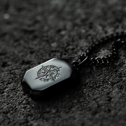 Paul Hewitt Men's Octagonal Halskette Windrose Schwarz