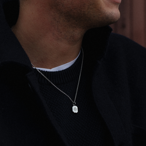 Paul Hewitt Men's Octagonal Halskette Windrose Silber