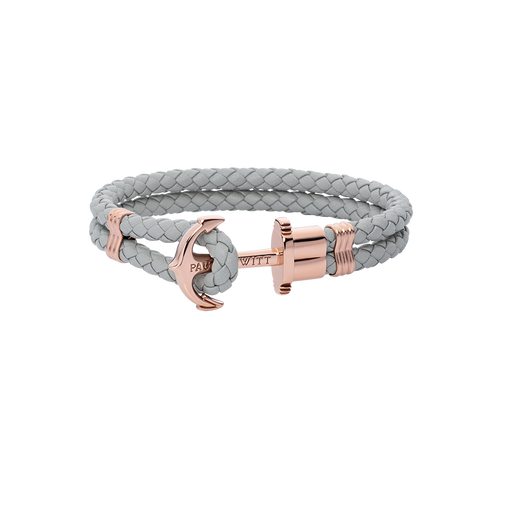 Paul Hewitt Ankerarmband Phrep Roségold Leder Grau