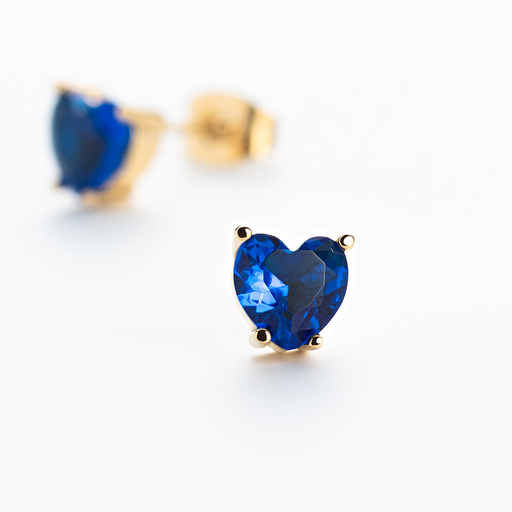 Paul Hewitt Blue Heart Ohrring Gold
