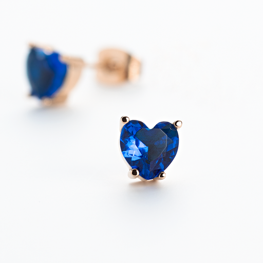 Paul Hewitt Blue Heart Ohrring Roségold