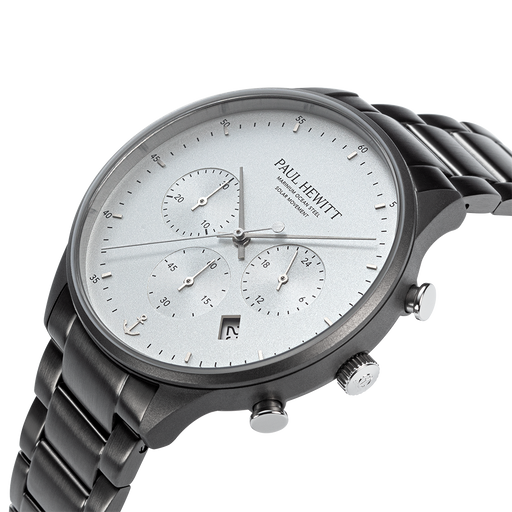 Paul Hewitt Chrono Uhr Gun Metal Weiß