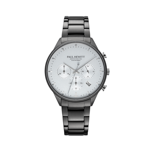 Paul Hewitt Chrono Uhr Gun Metal Weiß