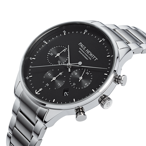 Paul Hewitt Chrono Uhr Silber Schwarz