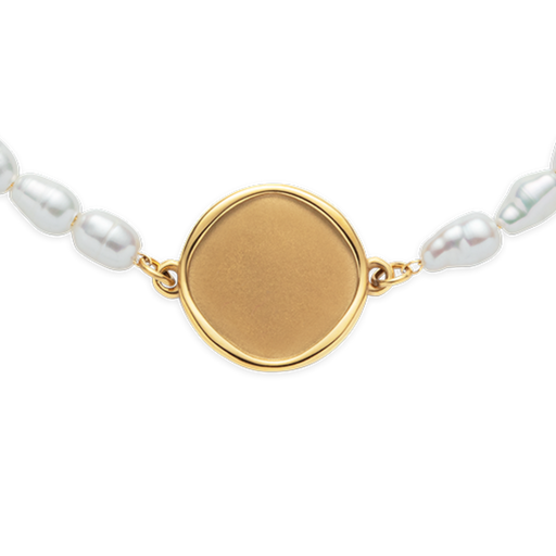 Paul Hewitt Engravable Coin Pearl Armkette Gold