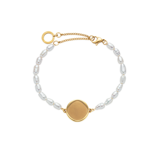 Paul Hewitt Engravable Coin Pearl Armkette Gold
