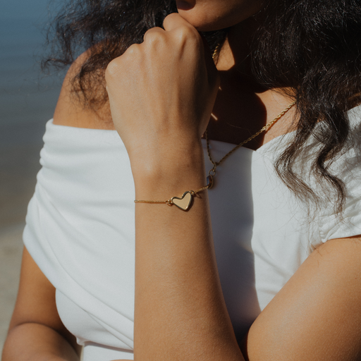 Paul Hewitt Engravable Heart Armkette Gold