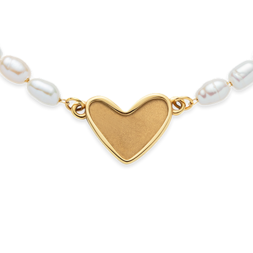 Paul Hewitt Engravable Heart Pearl Armkette Gold