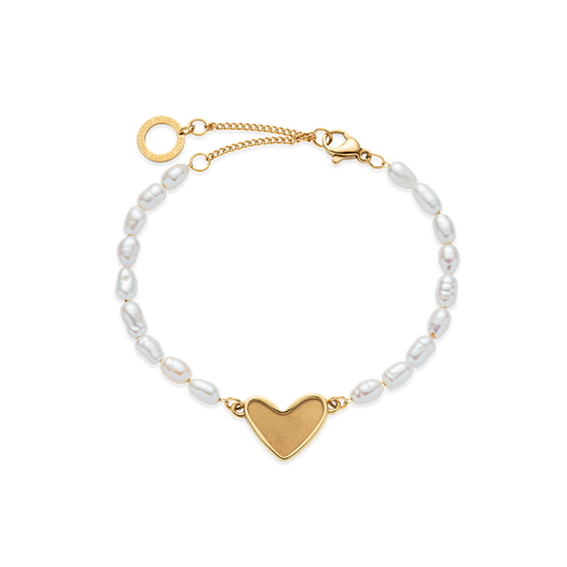 Paul Hewitt Engravable Heart Pearl Armkette Gold