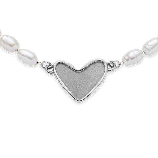 Paul Hewitt Engravable Heart Pearl Armkette Silber