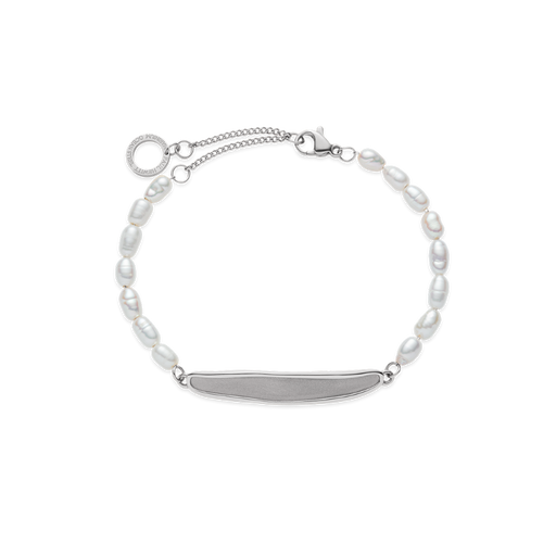 Paul Hewitt Engravable Plate Pearl Armkette Silber