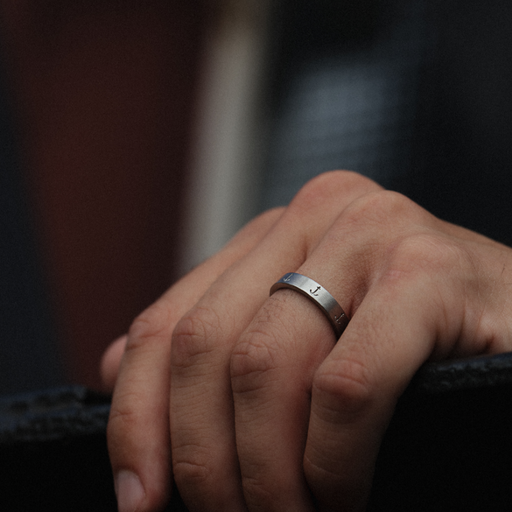 Paul Hewitt Men's Anchor Ring Silber