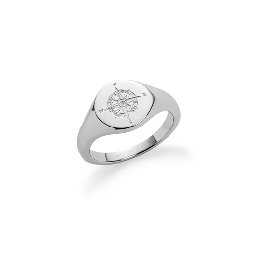 Paul Hewitt Men's Signet Ring Windrose Silber