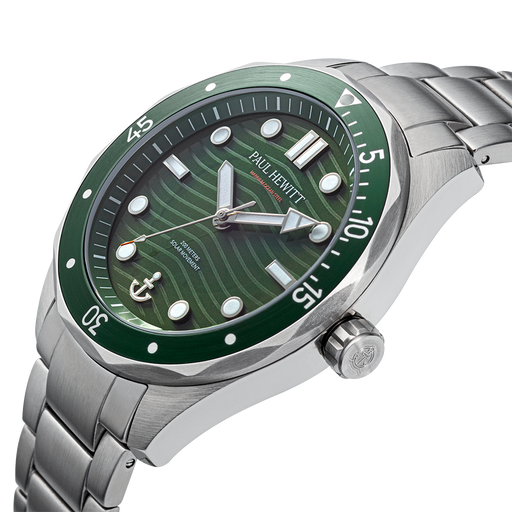 Paul Hewitt Ocean Diver Multilink Uhr Silber Grün