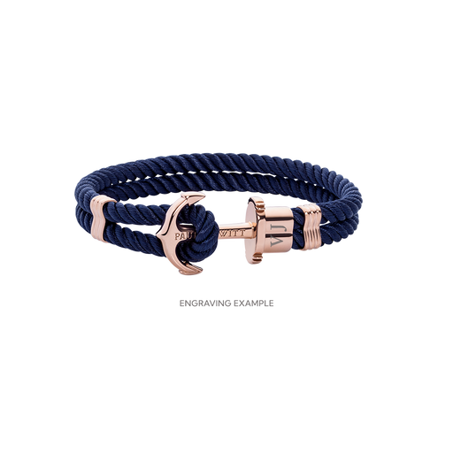 Paul Hewitt PHREP Armband Roségold Marineblau