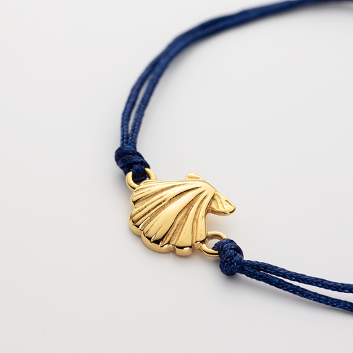 Paul Hewitt Scallop Blue Nylon Armkette Gold