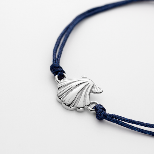 Paul Hewitt Scallop Blue Nylon Armkette Silber