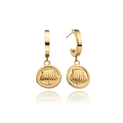 Paul Hewitt Scallop Coin Ohrring Gold