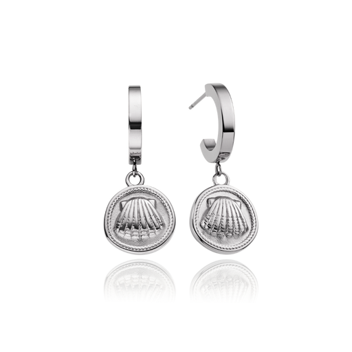 Paul Hewitt Scallop Coin Ohrring Silber