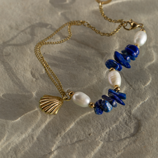 Paul Hewitt Scallop Stone Armkette Gold