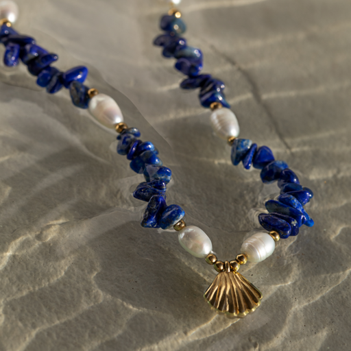 Paul Hewitt Scallop Stone Halskette Gold