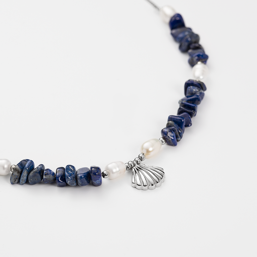 Paul Hewitt Scallop Stone Halskette Silber