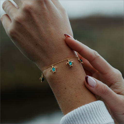 Paul Hewitt Turtle Armkette Aquamarine Gold