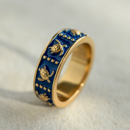 Paul Hewitt Turtle Enamel Ring Gold