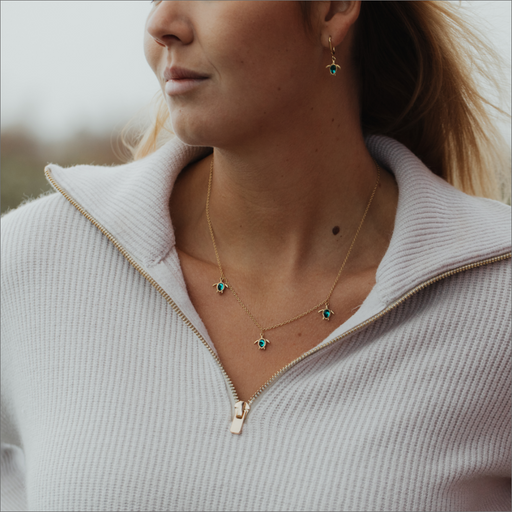 Paul Hewitt Turtle Halskette Aquamarine Gold