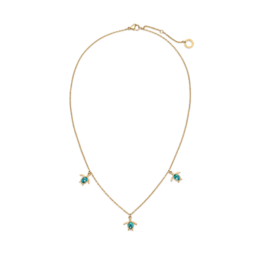 Paul Hewitt Turtle Halskette Aquamarine Gold