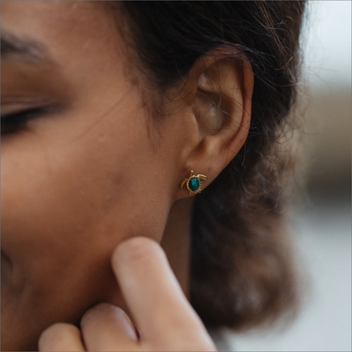 Paul Hewitt Turtle Ohrring Aquamarine Gold